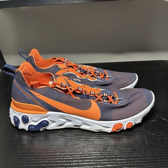 Nike React Element 55 Denver Broncos Shoes Navy/Orange CK4869-400 Men’s Size 10 - Picture 1 of 10